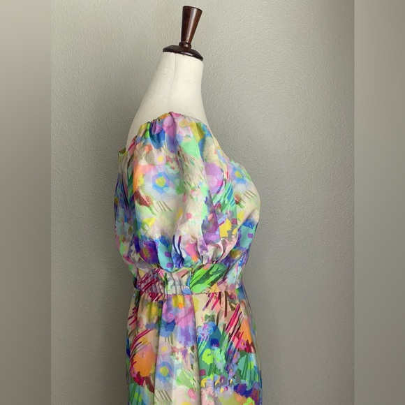 Plenty by Tracy Reese One-Shoulder Puff-Sleeve Dress Sz XS - Picture 8 of 16